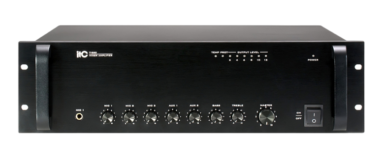 “ITC T-550H Mixer Amplifier Front Panel” “PA System Amplifier by ITC – T-550H Model” “Asian Technologies Ltd Sound Equipment Bangladesh”