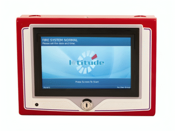 The Hochiki Latitude fire alarm control panel, showing