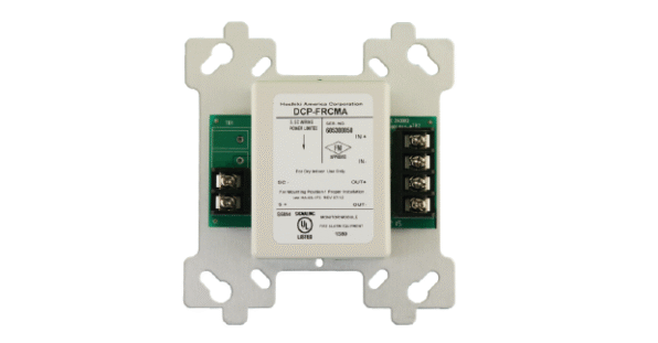 The compact Hochiki DCP-SCI Short Circuit Isolator module installed in a junction box.